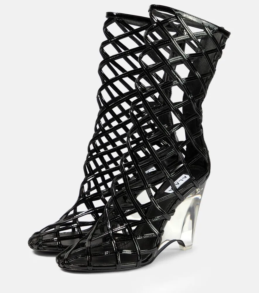 Alaia Leather wedge ankle boots