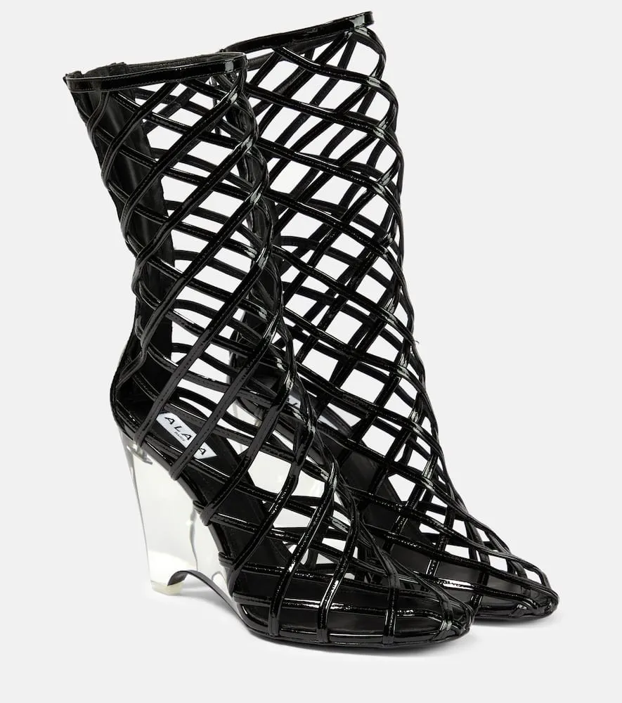 Alaia Leather wedge ankle boots