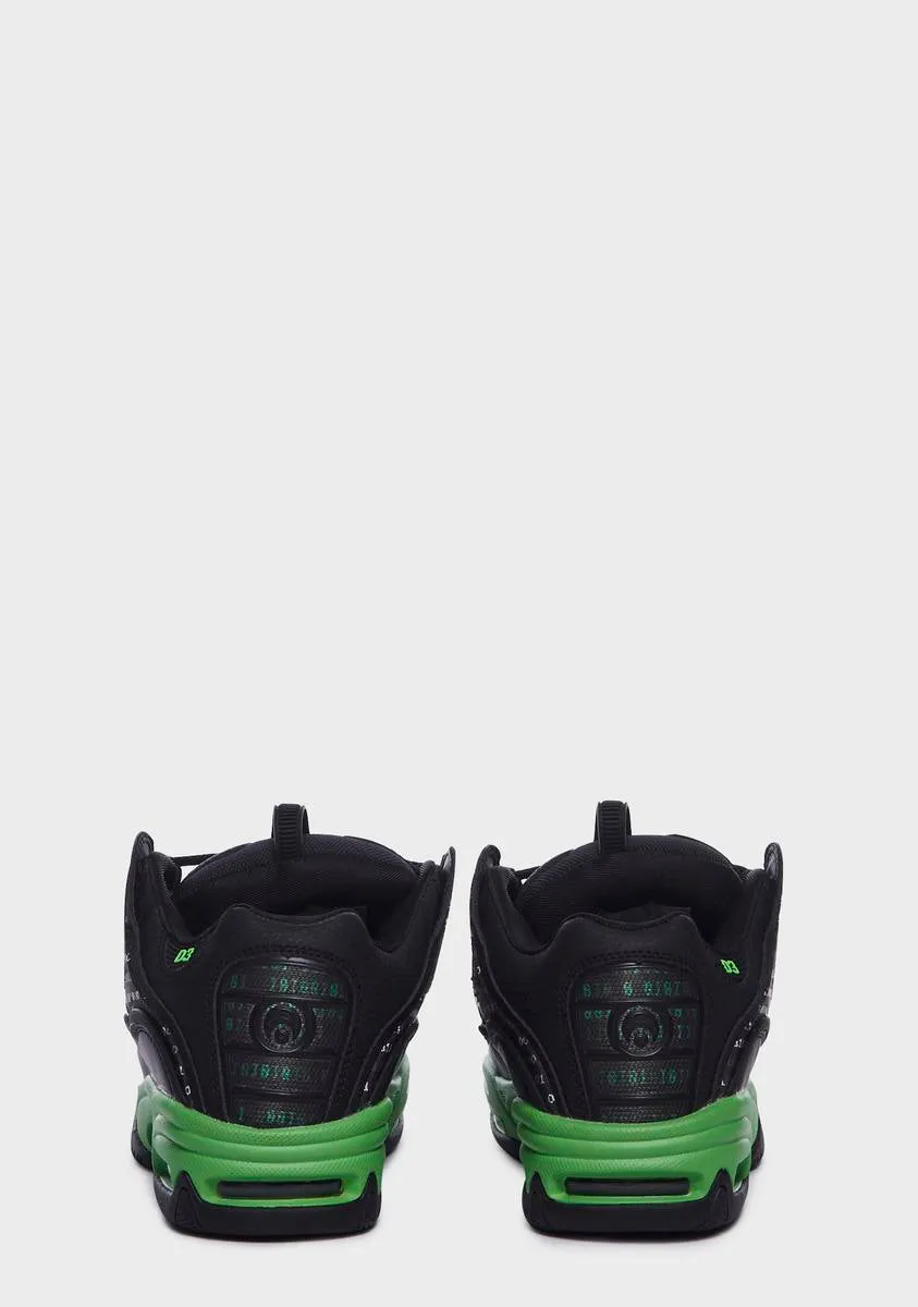 Black & Green D3 2001 Sneakers