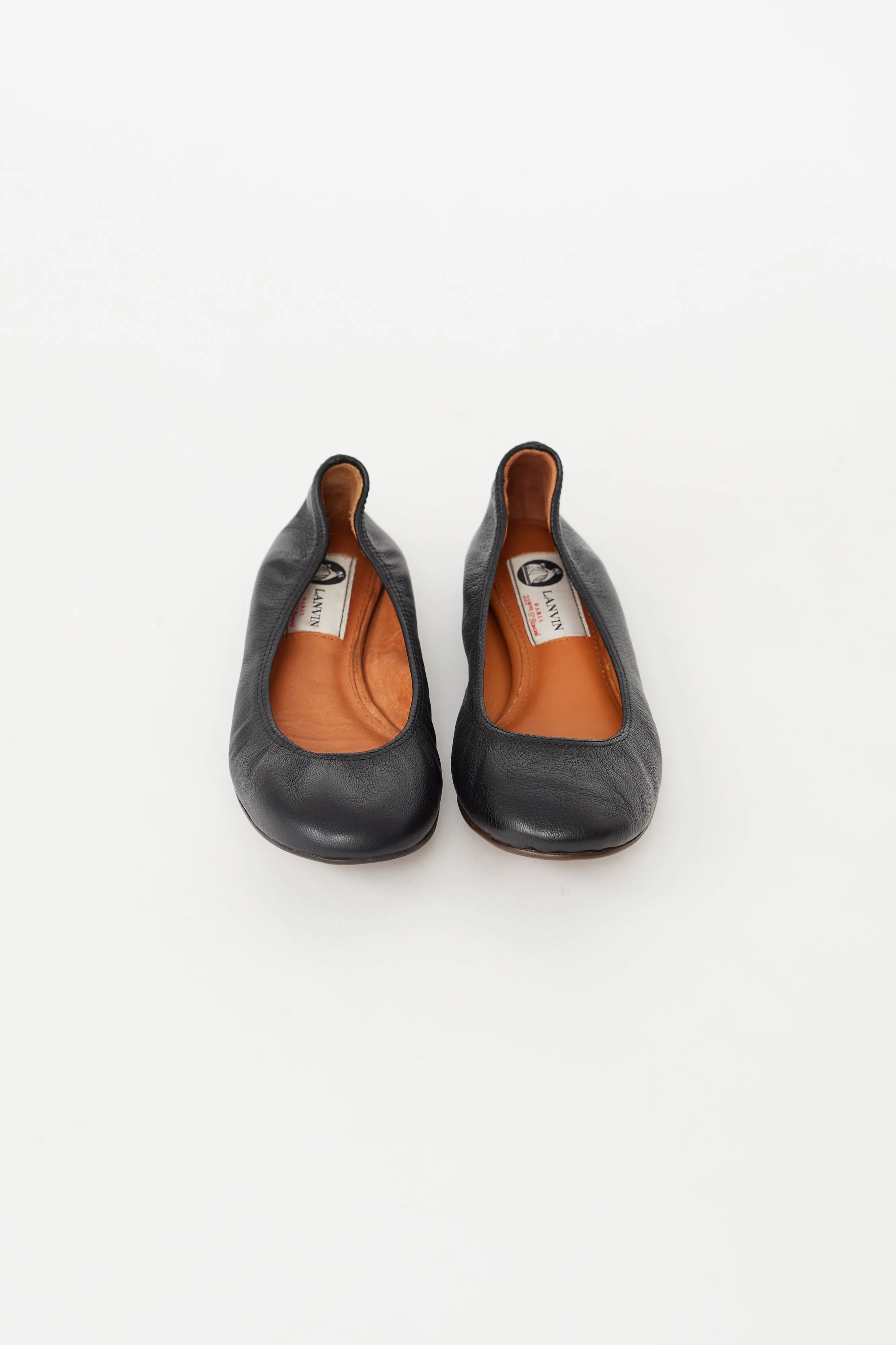 Black Leather Ballet Flat