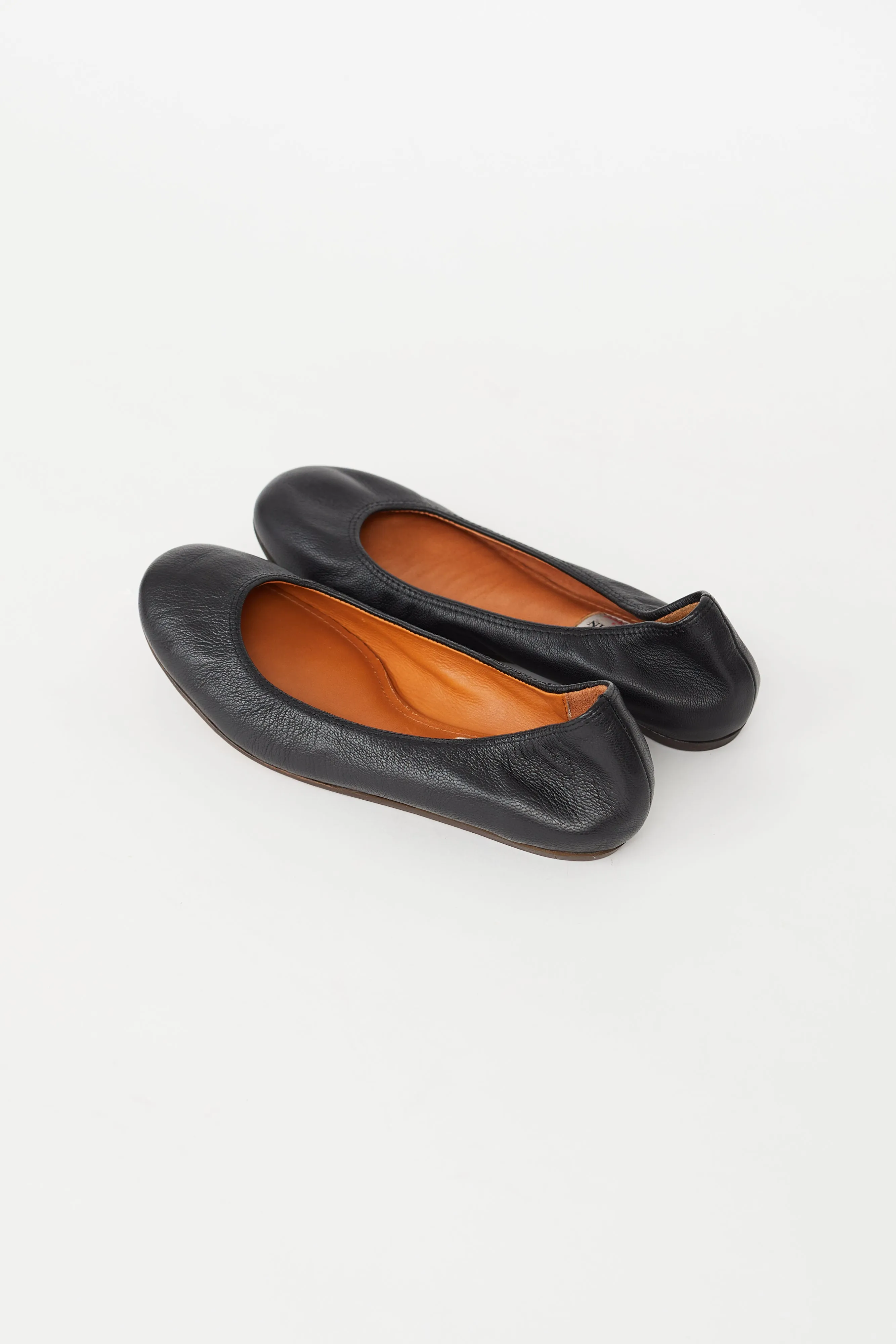 Black Leather Ballet Flat