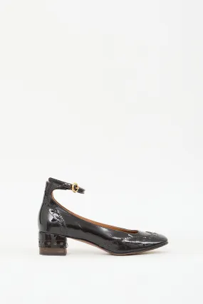 Black Patent Leather Brogue  Pump