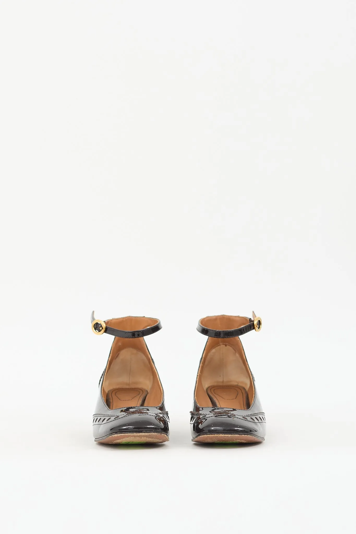 Black Patent Leather Brogue  Pump