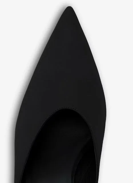 Cube Wedge Mules 75 in Black Satin