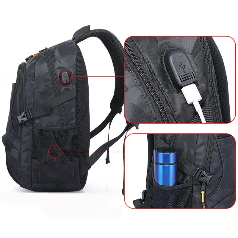 Durable School Bookbags Travel Laptop Backpack with USB Charging Port