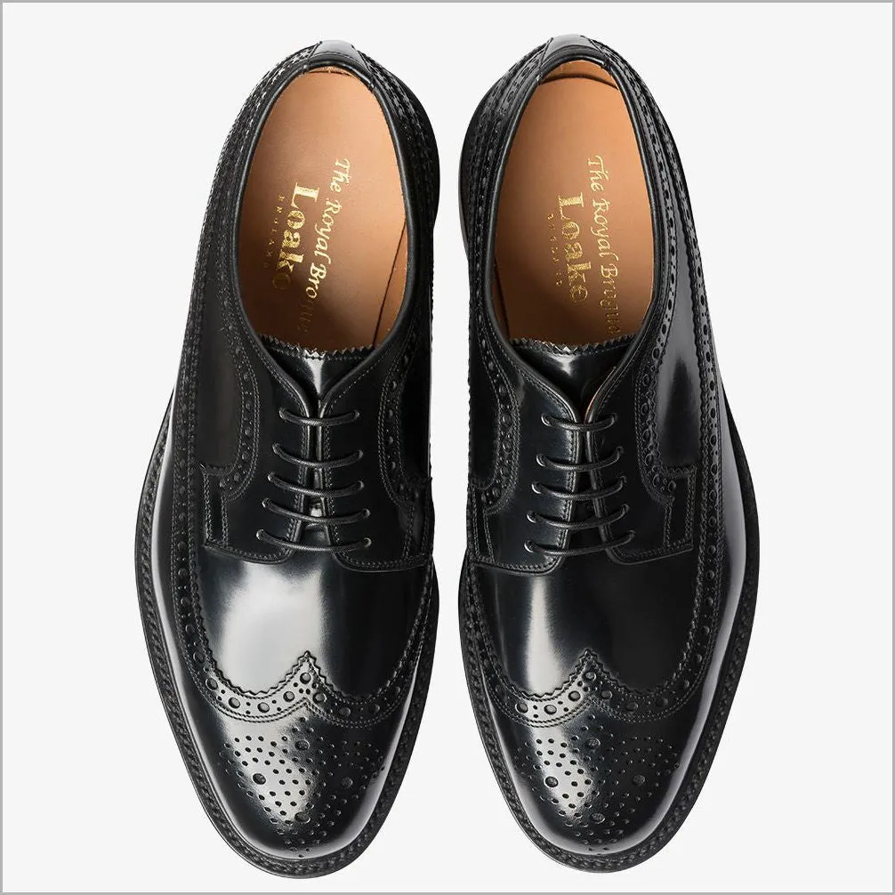 Loake Royal Black Leather Shoe Size 8.5 Only/
