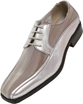 Men's Silver Formal Oxford Style Dress Shoes