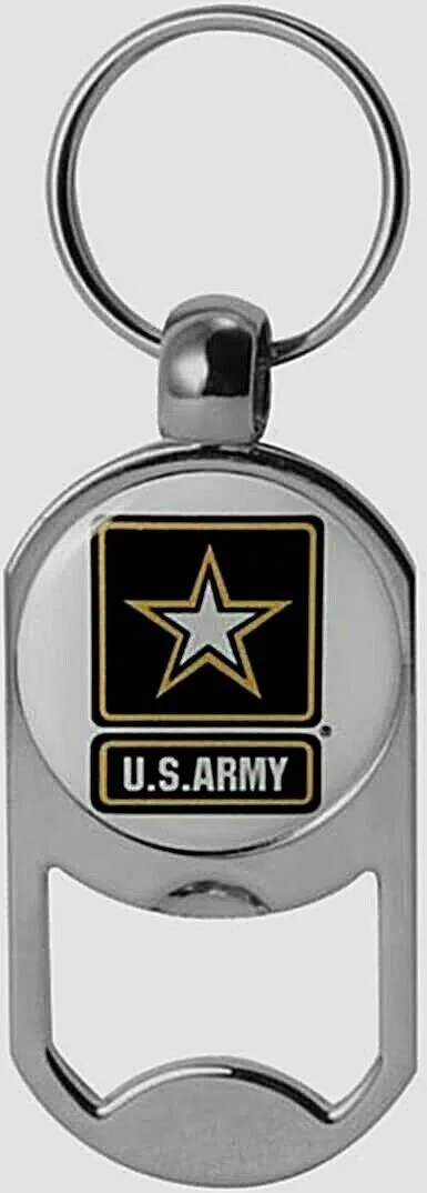 MILITARY ARMY METAL KEY CHAIN / KEY RING BOTTLE OPENER ARMY STAR LOGO NEW