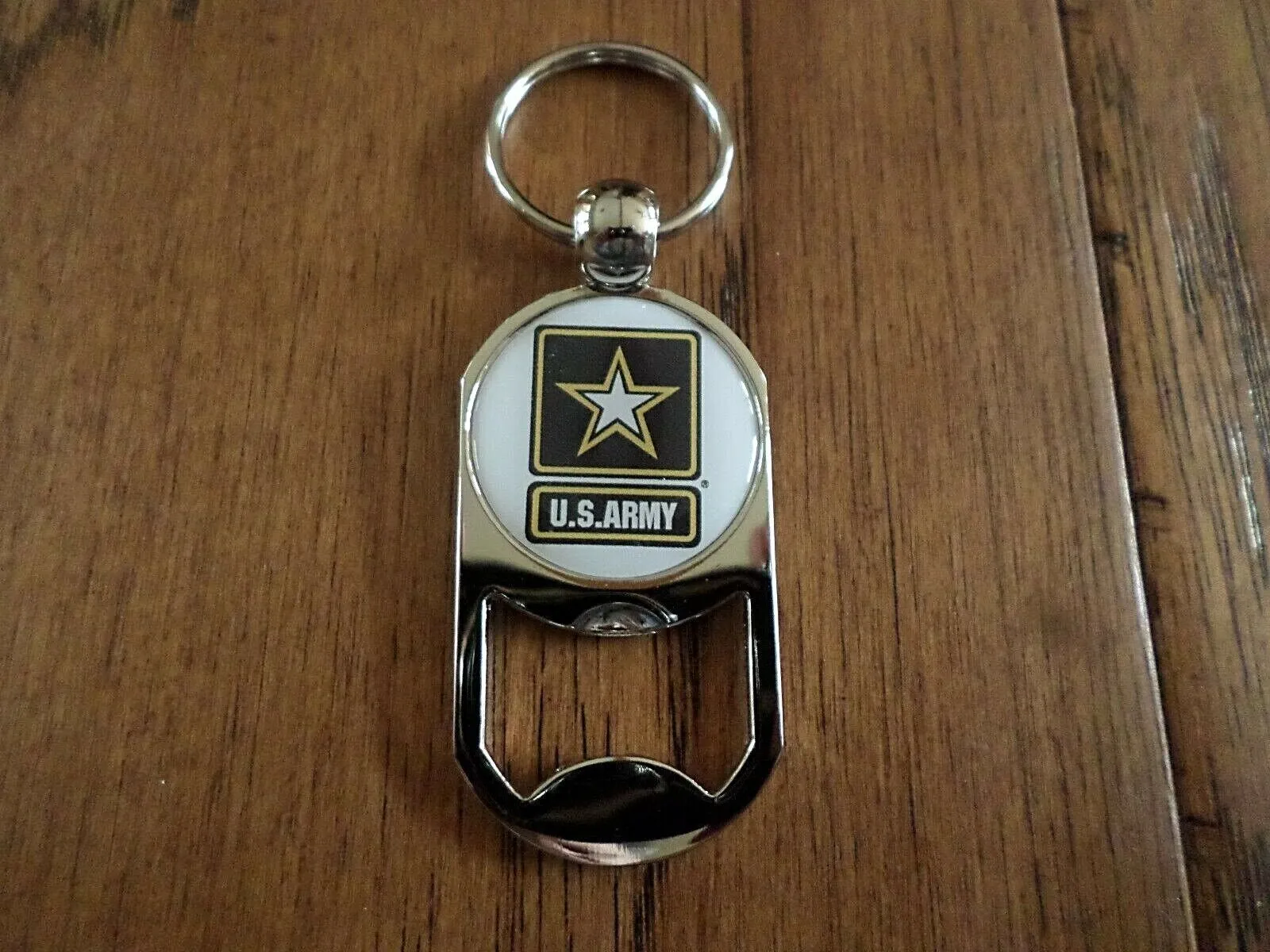 MILITARY ARMY METAL KEY CHAIN / KEY RING BOTTLE OPENER ARMY STAR LOGO NEW