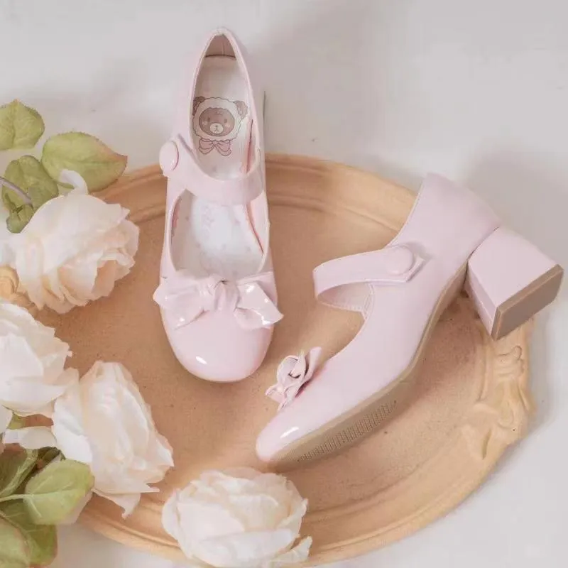 New Lolita Bow French Mary Jane Elegant Fairy High Heels