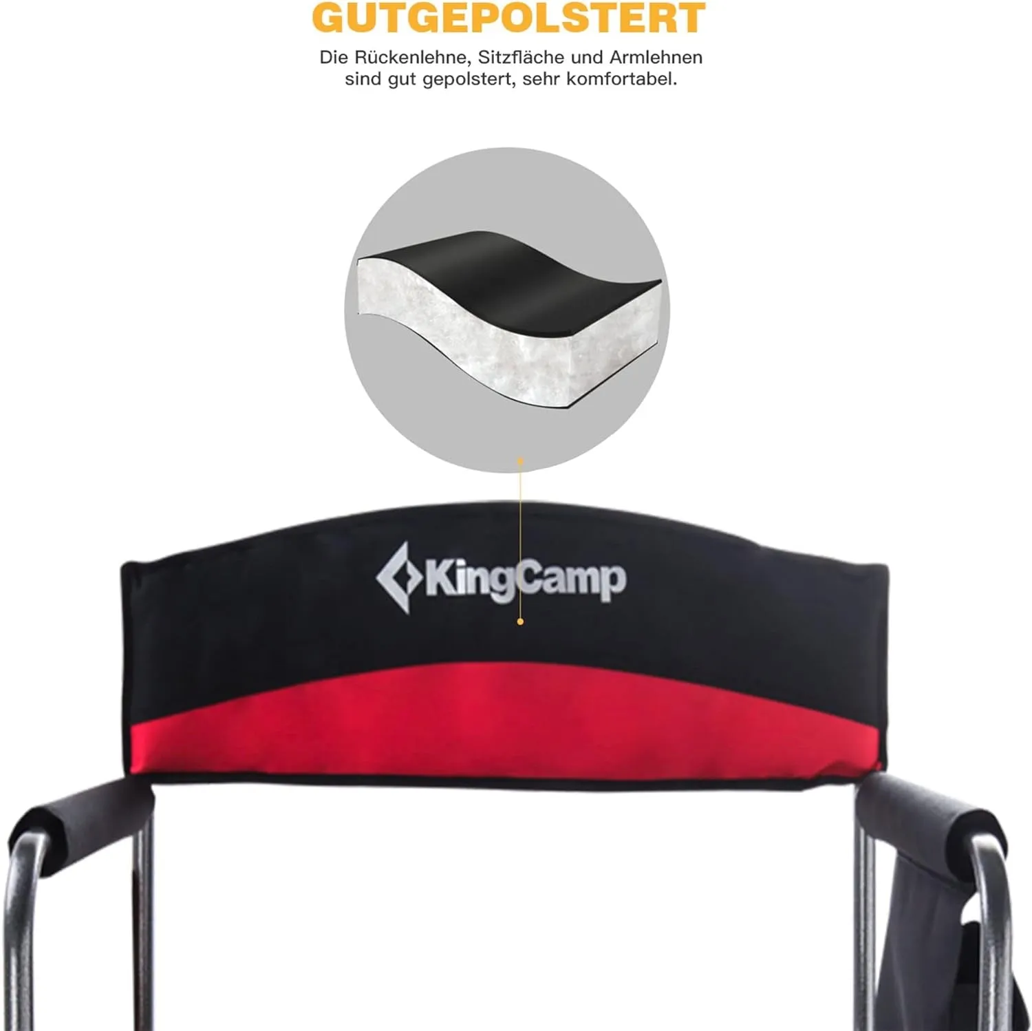 Premium Camping Throne: 400 lbs Support with Convenient Storage - Set of 2 Cozy Red La-Z-Boy Chairs for Outdoor Comfort
