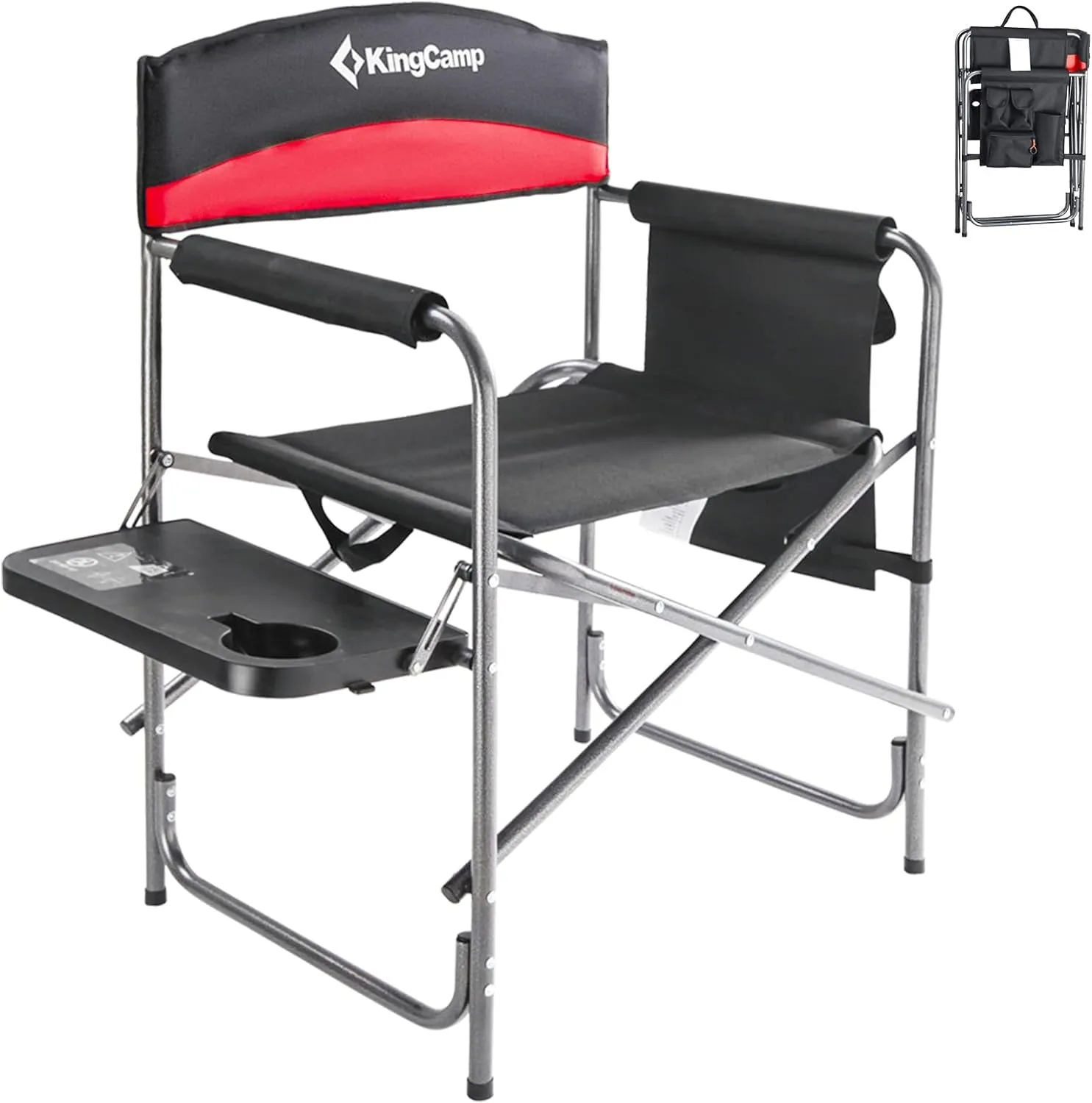 Premium Camping Throne: 400 lbs Support with Convenient Storage - Set of 2 Cozy Red La-Z-Boy Chairs for Outdoor Comfort