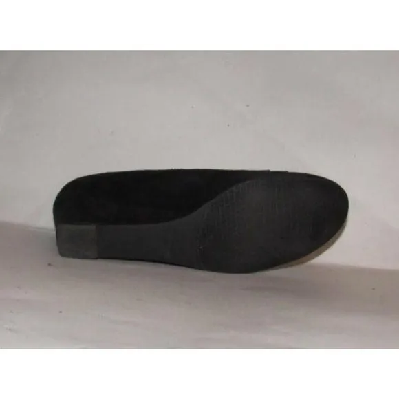 Stuart Weitzman Black Suede Wedges w Fabric Accents