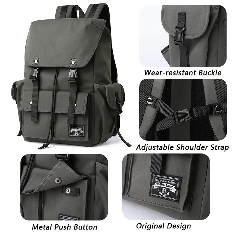 UAKISS  -   Fashion Drawstring Backpack for Men Oxford Waterproof 17.3 inch Laptop Mochila Large Capacity Travel Durable College Backpack