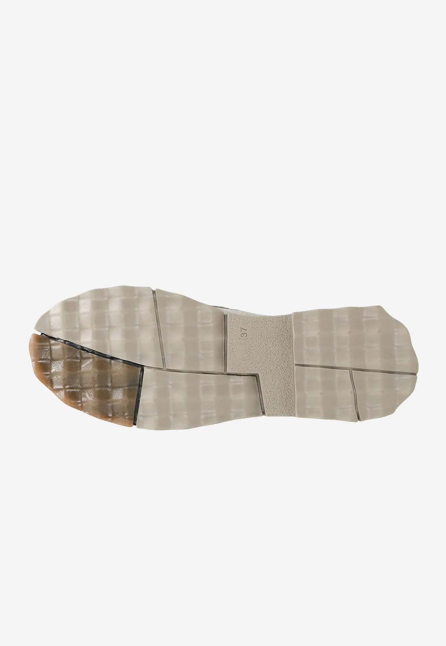 Wojas Beige Leather Loafers with Two-color Soles | 4617664