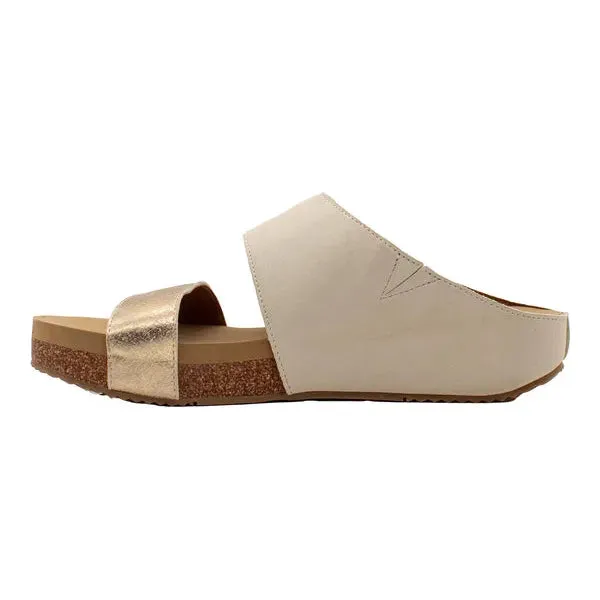 Women's Very Volatile Gold and Ivory Sandal PV1003-IVORY