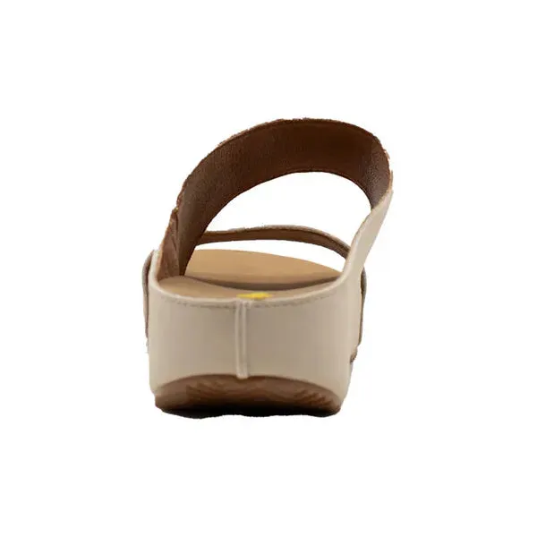 Women's Very Volatile Gold and Ivory Sandal PV1003-IVORY